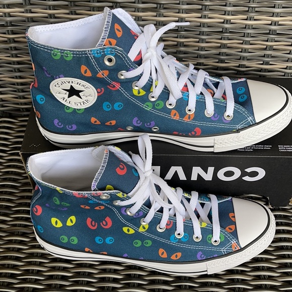 Converse Ctas Hi Spooky Eyes/White/Black MEN`S - Picture 2 of 16